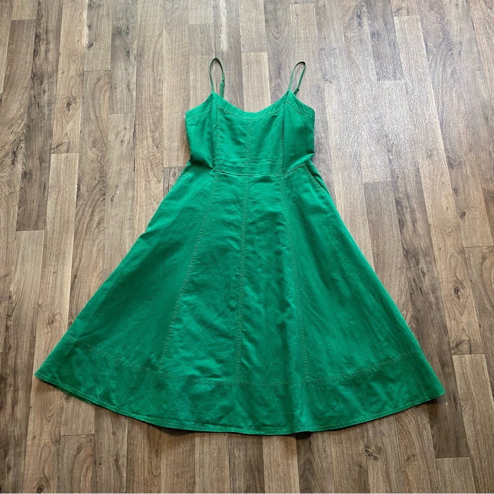 Banana Republic Emerald Green A-Line Midi Dress